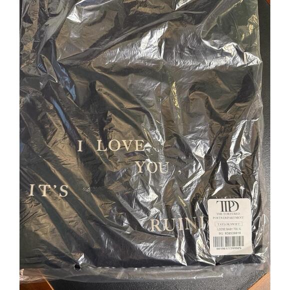 Taylor Swift TTPD I Love You It’s Ruining My Life Loose Baby Tee XL - Picture 6 of 6